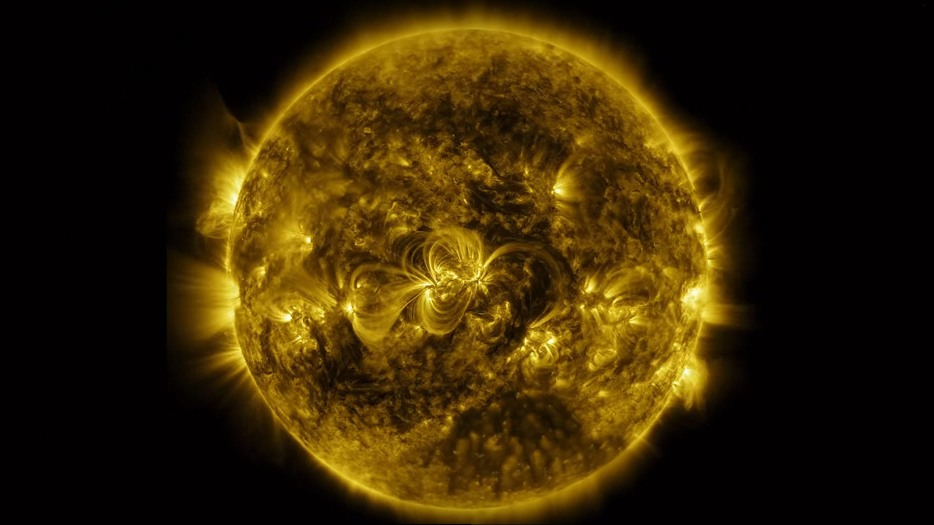 An image of the sun shot by NASA.&nbsp;