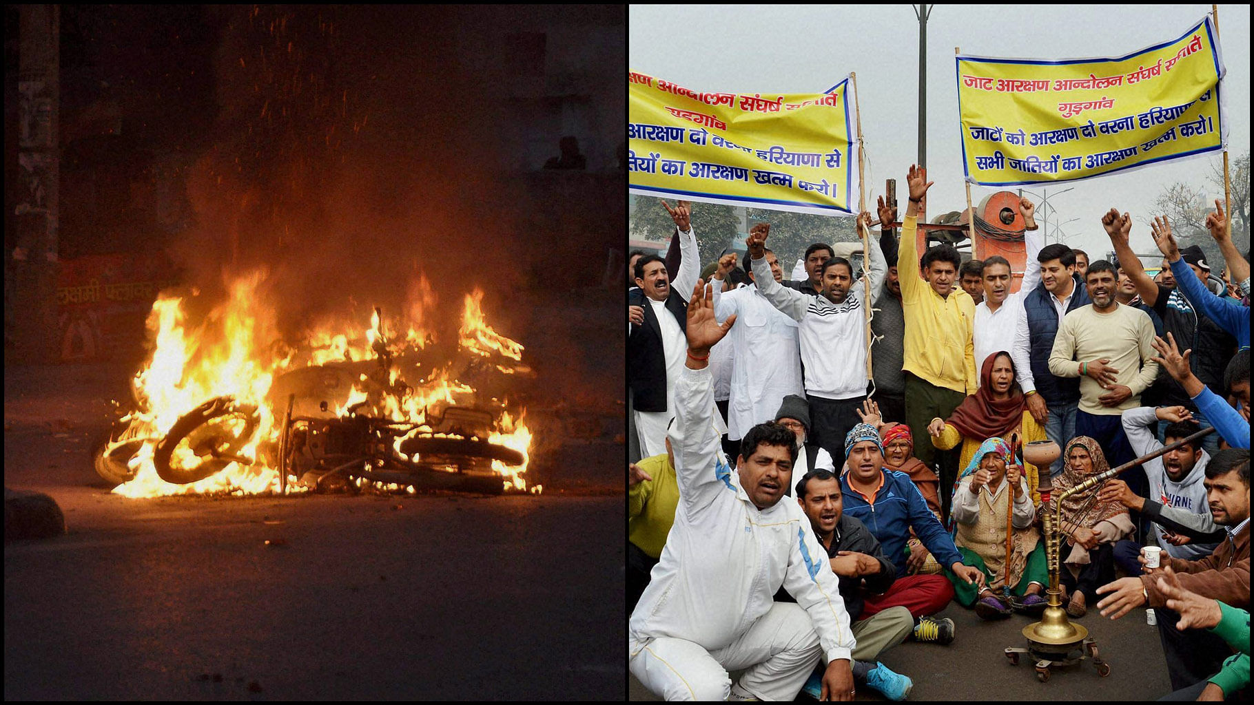 Violence during the Jat agitation for quota. (Photo: PTI)