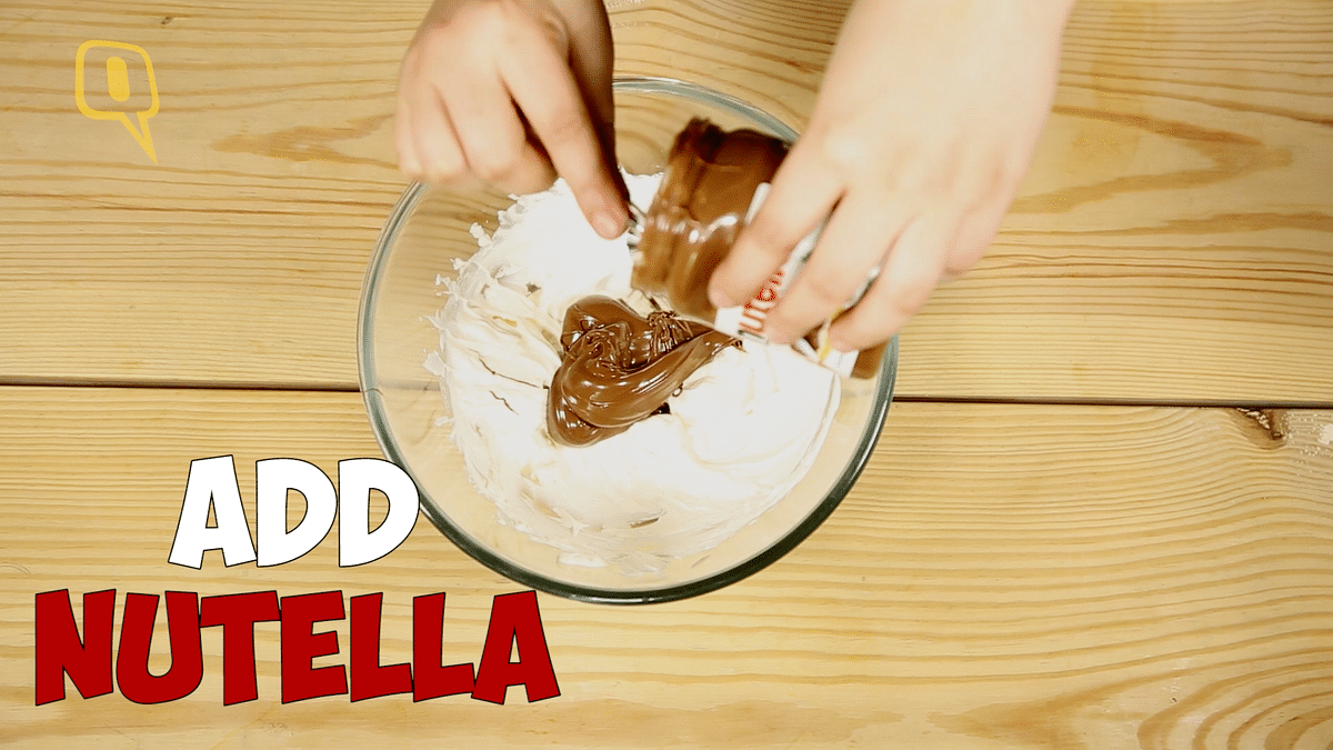Here is how the desi Mathi works as a perfect base for a Nutella Cream Pie.