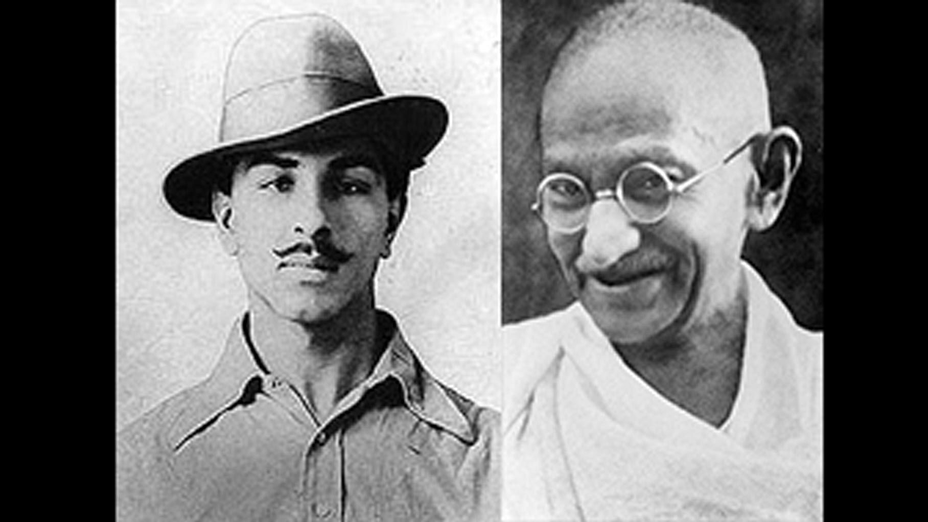 Bhagat Singh and Mahatma Gandhi. (Photo Courtesy: Wikimedia Commons)