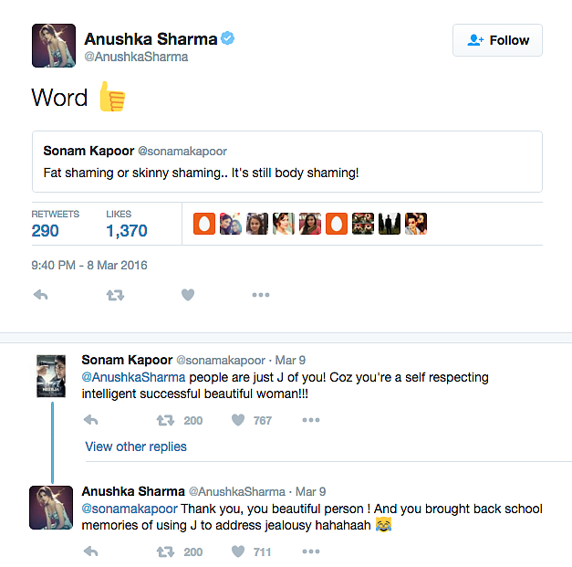 Anushka and Sonam Share Camaraderie and Slam Body Shamers