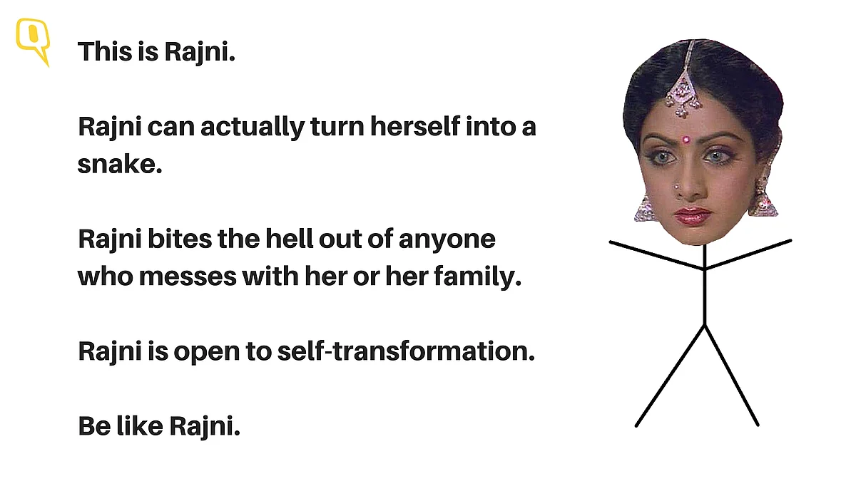 Sridevi plays Rajni the naagin in <i>Nagina</i>