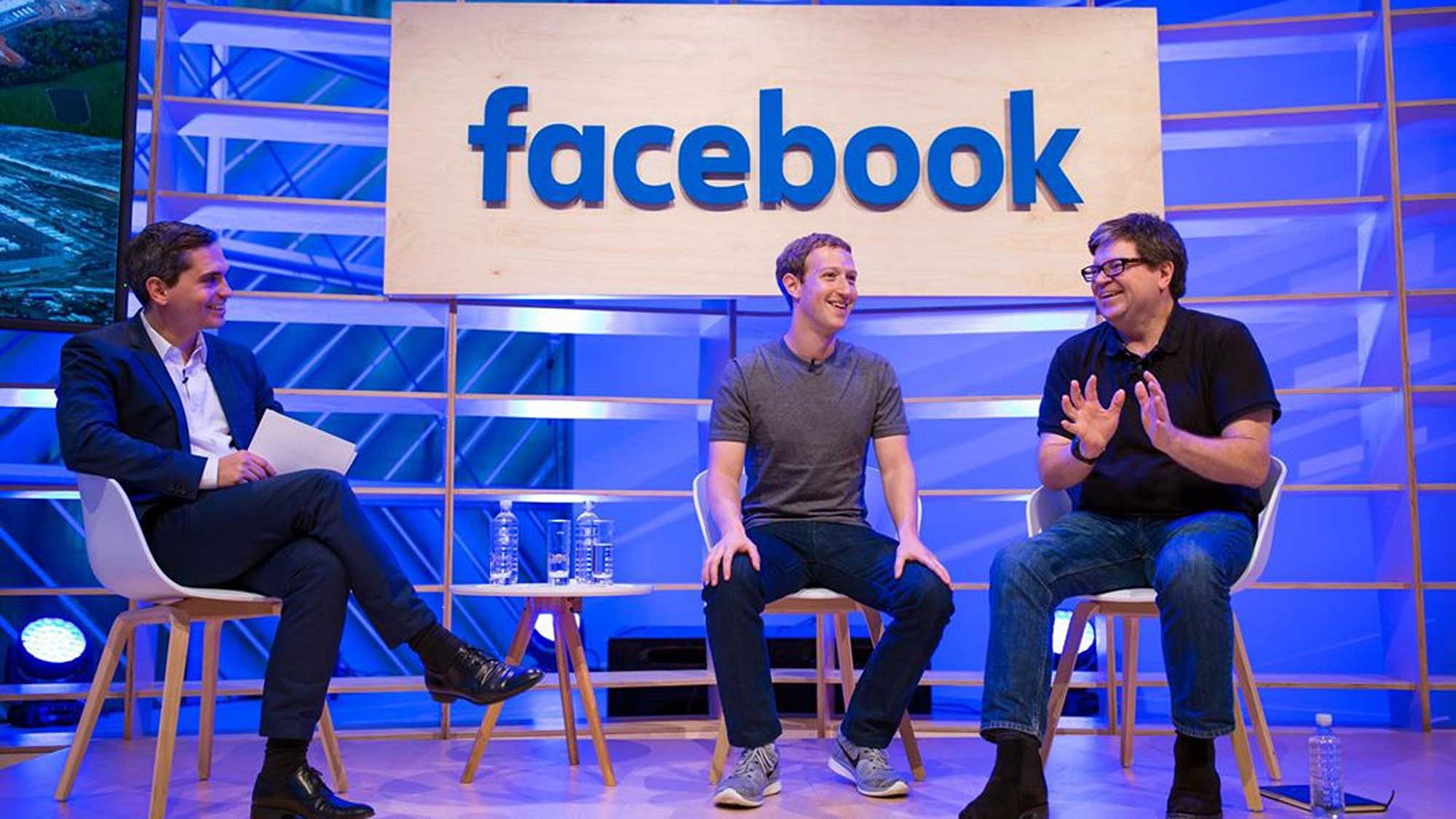 Facebook CEO and Founder Mark Zuckerberg with Yann LeCun, Director of AI Research at Facebook and Professor at New York University at a recent Berlin Town Hall. (Photo: Facebook)   