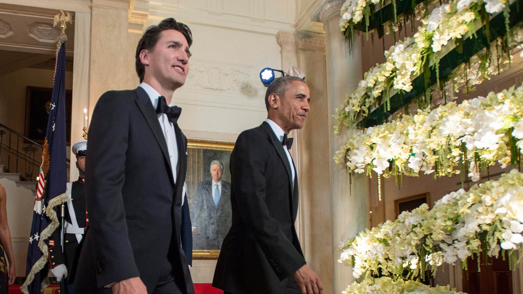 President Barack Obama (right) and Canadian Prime Minister Justin Trudeau walk into the White House in Washington, Thursday, 10 March 2016. (Photo: AP)