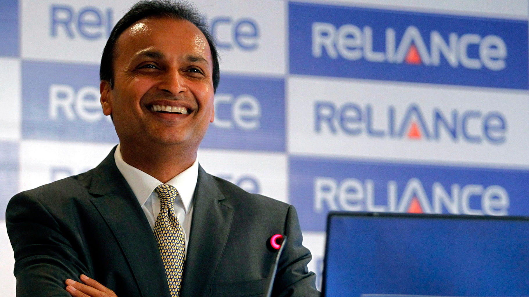 Anil Ambani, chairman of the Reliance Anil Dhirubhai Ambani Group during a news conference in Mumbai.&nbsp;