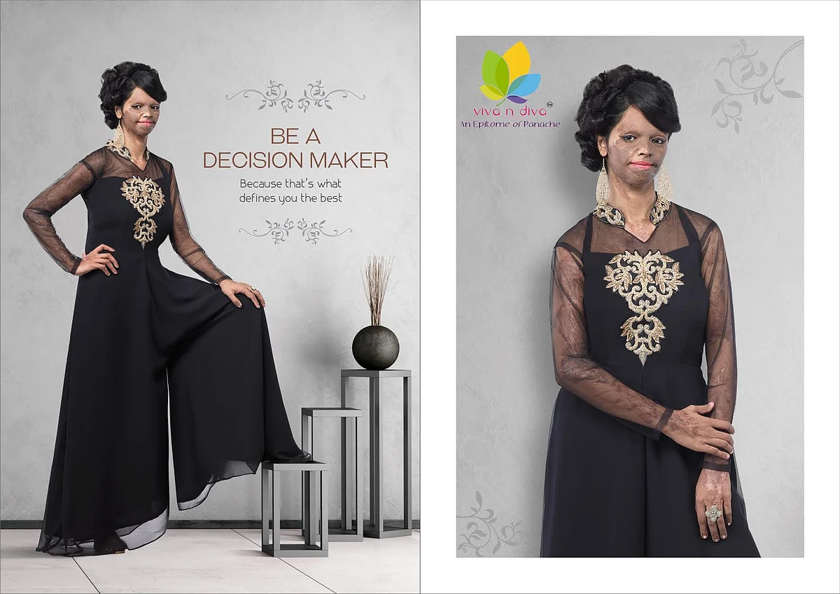 Acid attack survivor Laxmi’ modelled for Viva-Diva’s apparel launch. (Photo Courtesy: Viva-Diva)