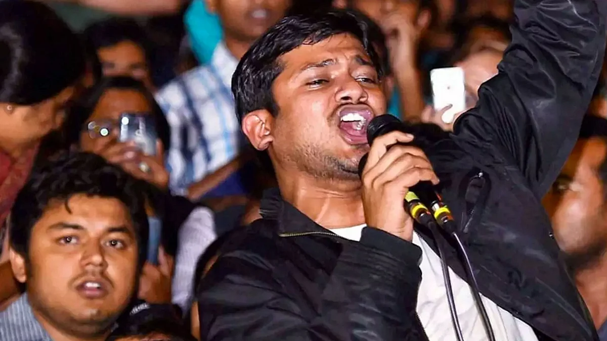 Kanhaiya Kumar during a speech at JNU campus.