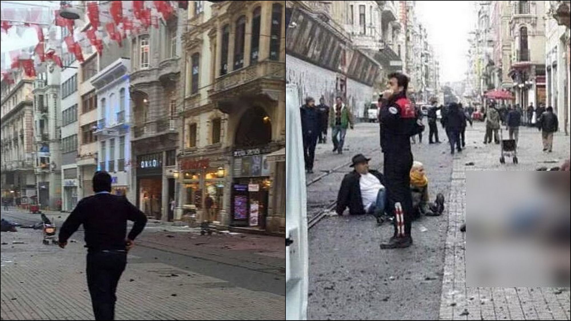 The blast site in Central Istanbul. (Photo Courtesy: <a href="https://twitter.com/belesbeyin_/status/711123331668418561">Beyin Bedava</a>)