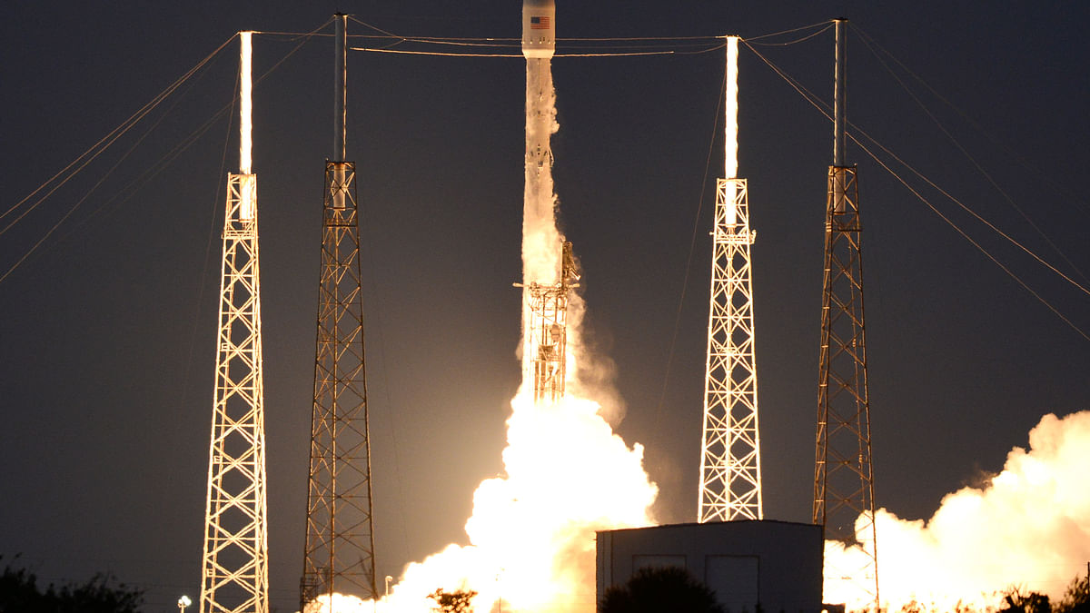 The SpaceX Falcon 9 rocket made its debut launch carrying a communications satellite for Bangladesh into orbit.