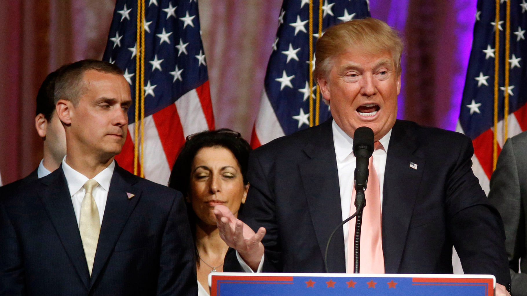 Corey Lewandowski and Donald Trump at an event. (Photo: AP)