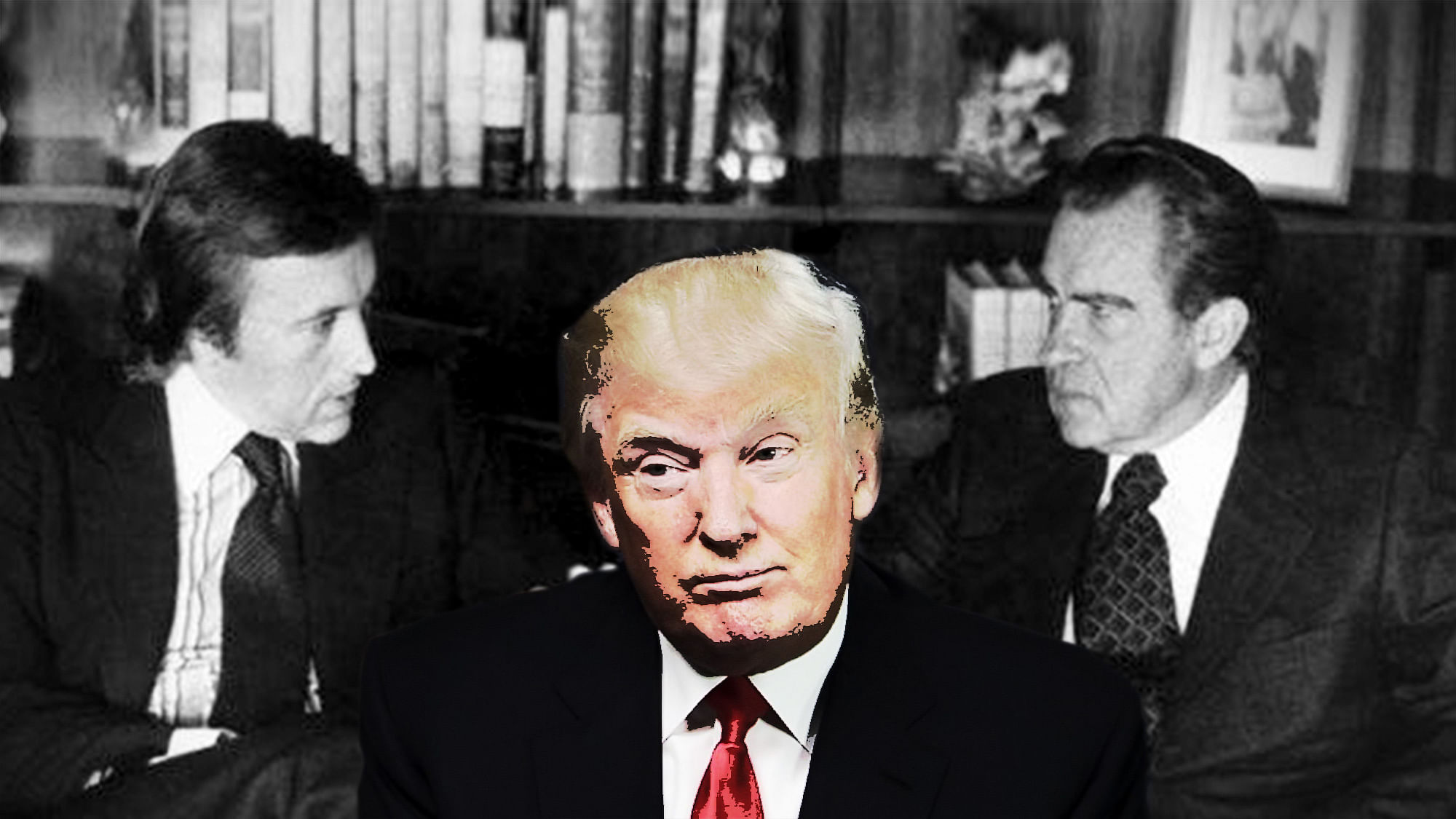 Is Donald Trump going be America’s next rogue president, after Nixon? (Photo: <a href="https://commons.wikimedia.org/wiki/Main_Page">Wikimedia Commons</a>, altered by The Quint)