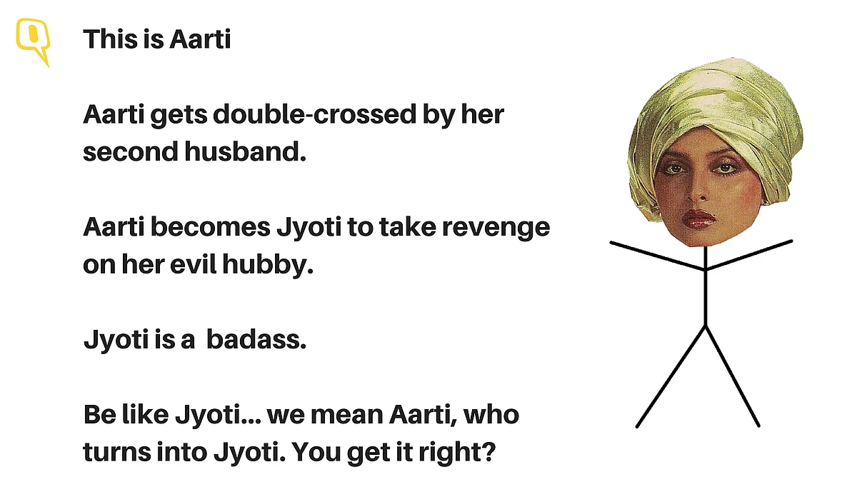 Rekha plays Jyoti/Aarti in <i>Khoon Bhari Maang</i>