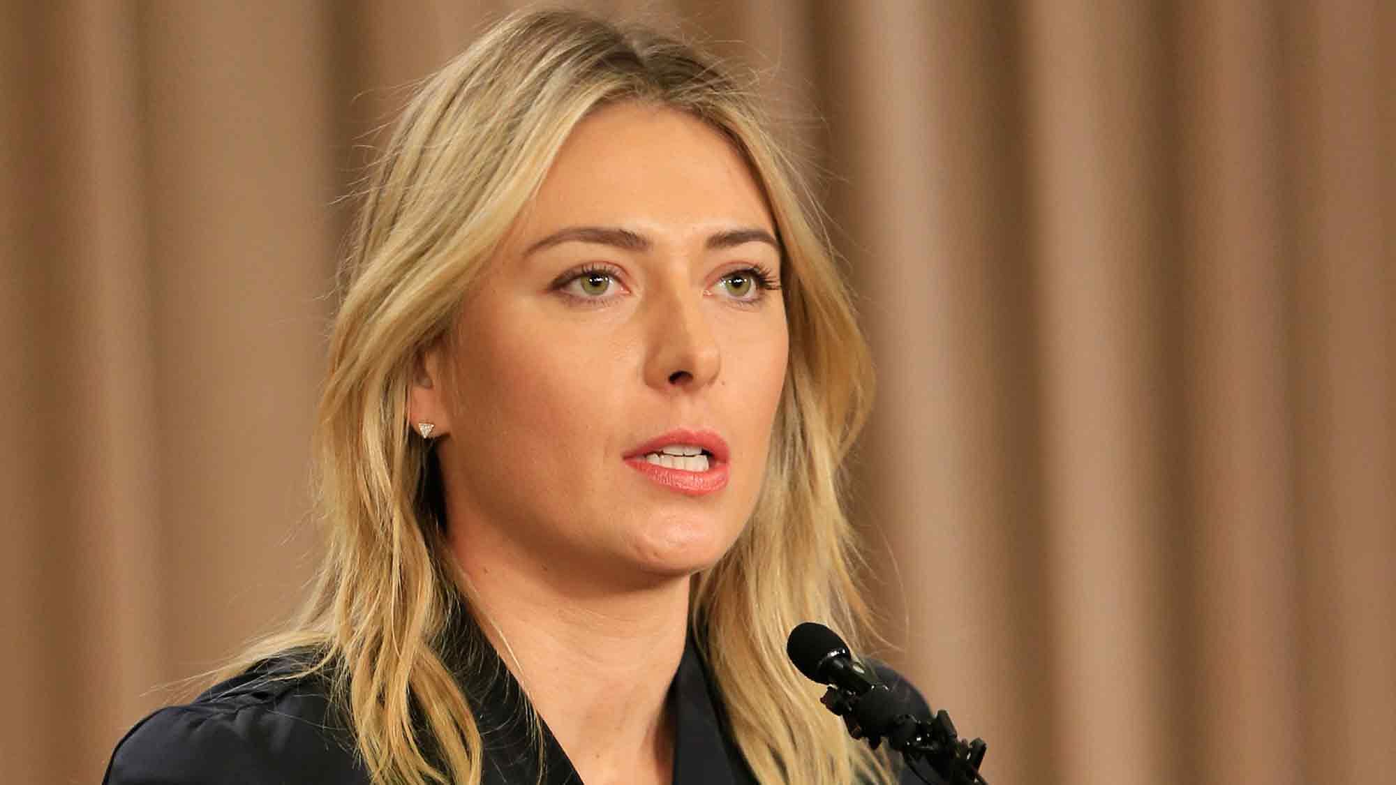 Maria Sharapova at the press conference in Los Angeles on Monday (Photo: AP)