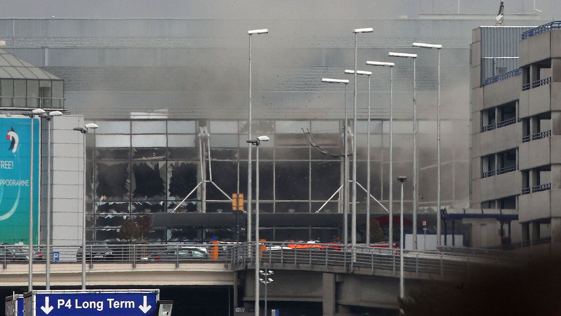 Smoke billows from the Zaventem Airport after a controlled explosion, in Brussels, Tuesday, 22 March 2016. (Photo: AP)