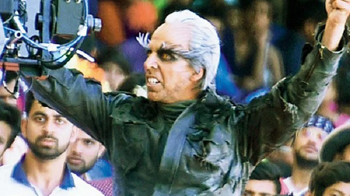 Akshay Kumar on the sets of <i>Robot 2.0</i> (Photo: Twitter/BOCapsule)