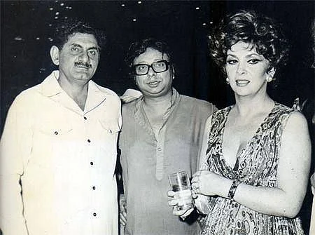 Anand Bakshi with RD Burman and Italian actress Gina Lollobrigida (Photo courtesy: Pinterest)