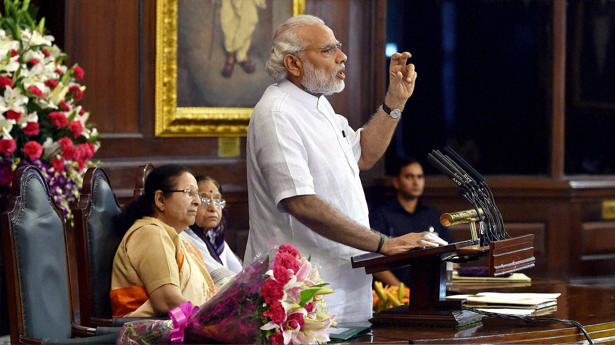 rime Minister Narendra Modi addressing at the valedictory session of the National Conference of Women Legislators, at the Central Hall of Parliament, in New Delhi on Sunday. (Photo: PTI)