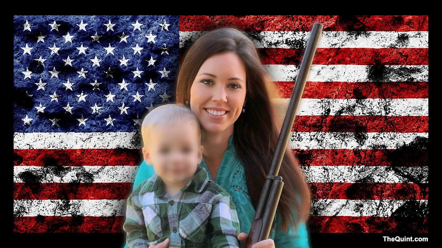 Pro-gun poster girl, Jamie Gilt, was shot by her 4-year-old son. (Photo altered by <b>The Quint</b>)