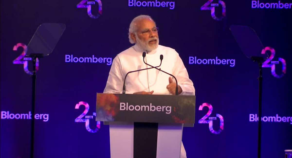 Prime Minister Narendra Modi speaks at the Bloomberg India Economic Summit 2016.
