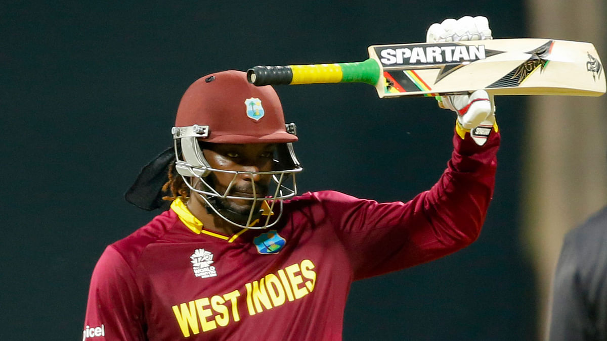 Chasing 183, Chris Gayle’s 47-ball century helped West Indies pick their opening win of the World T20.