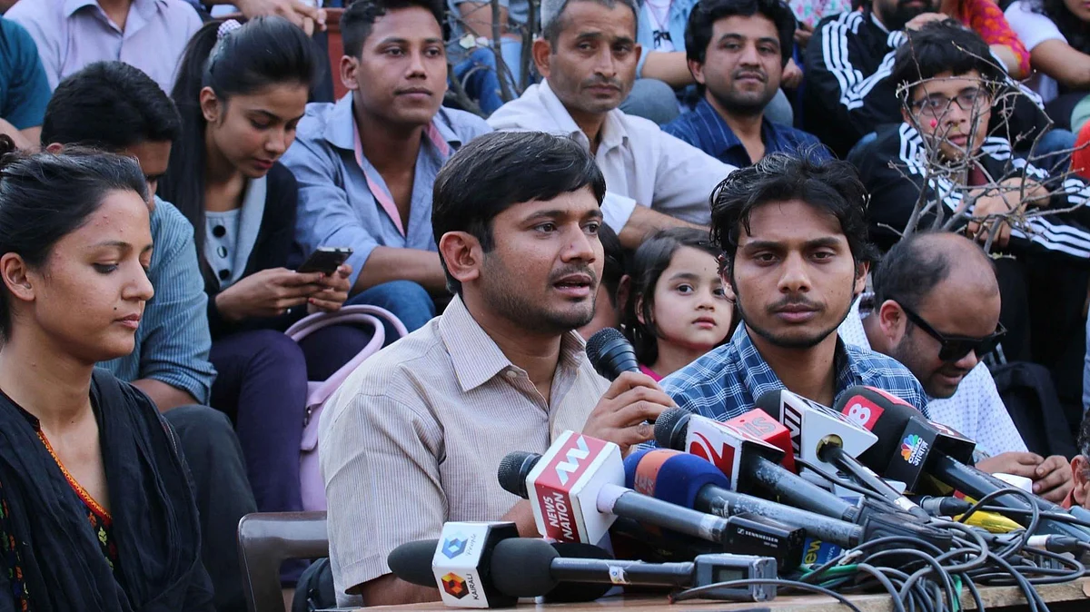 JNUSU president Kanhaiya Kumar addresses the media at JNU in New Delhi on March 4, 2016. 
