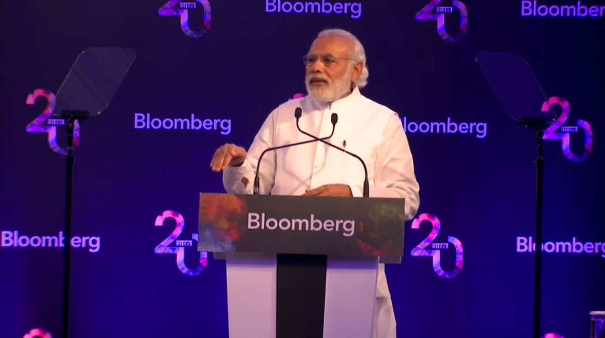 Prime Minister Narendra Modi speaks at the Bloomberg India Economic Summit 2016.