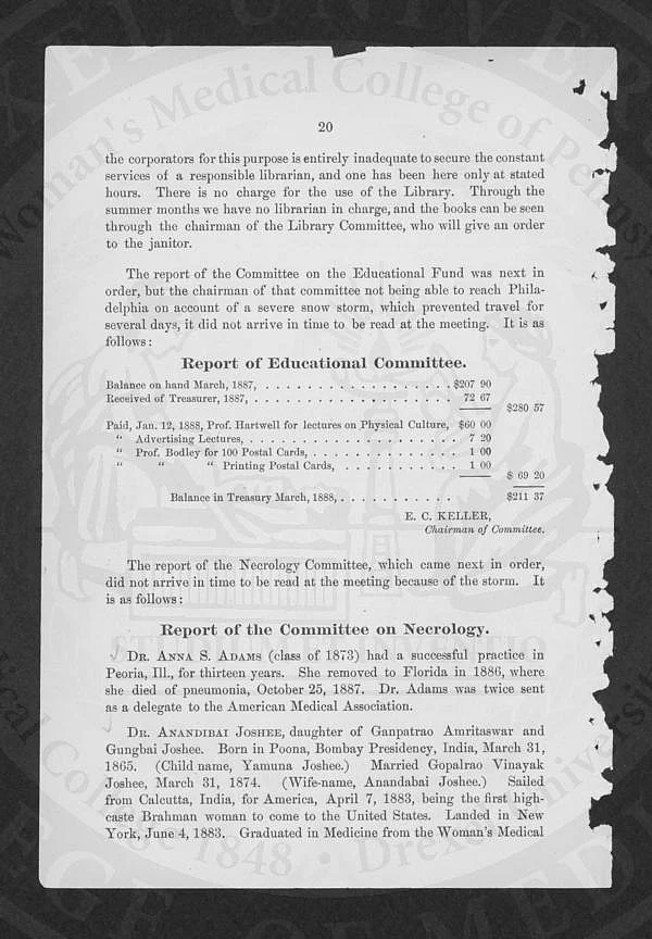 From the college records.