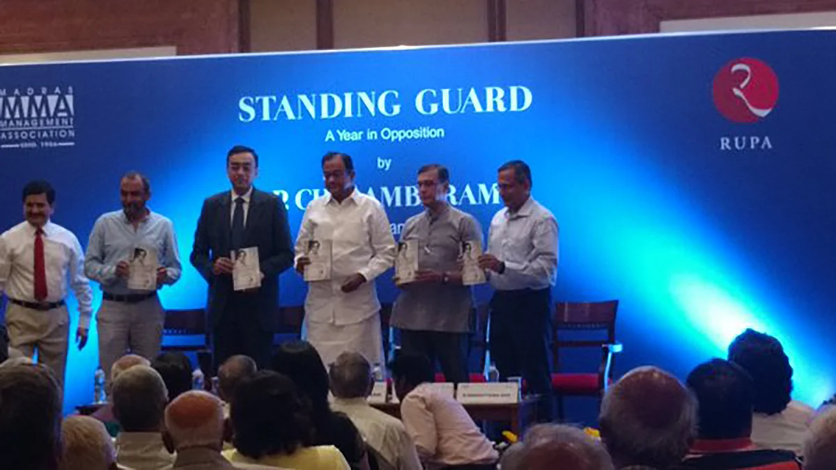 Chidambaram at the launch of his book. (Photo: <a href="https://twitter.com/Madrassan/status/703561109857390592">Twitter</a>)