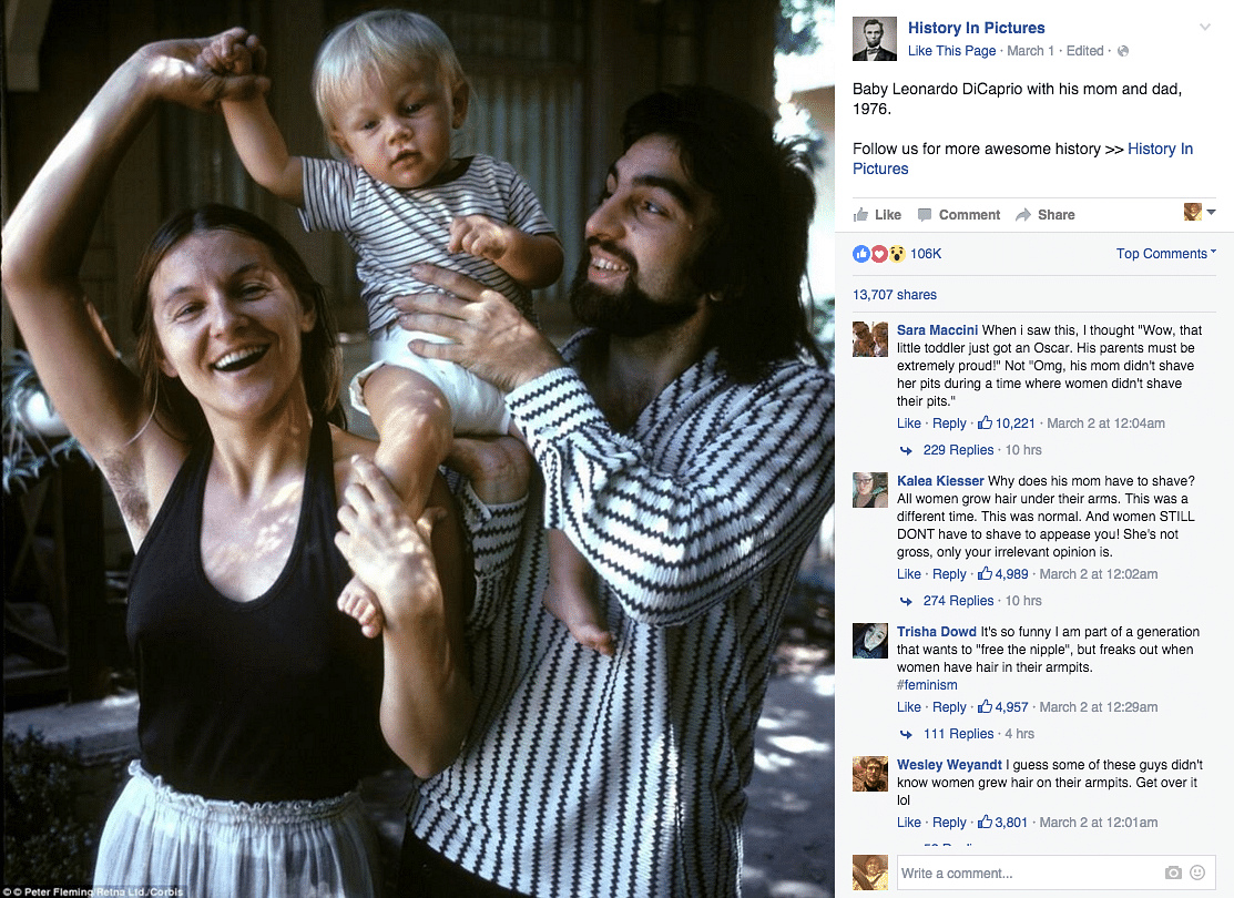 A photograph of Leonardo DiCaprio with his parents is going viral for the wrong reason