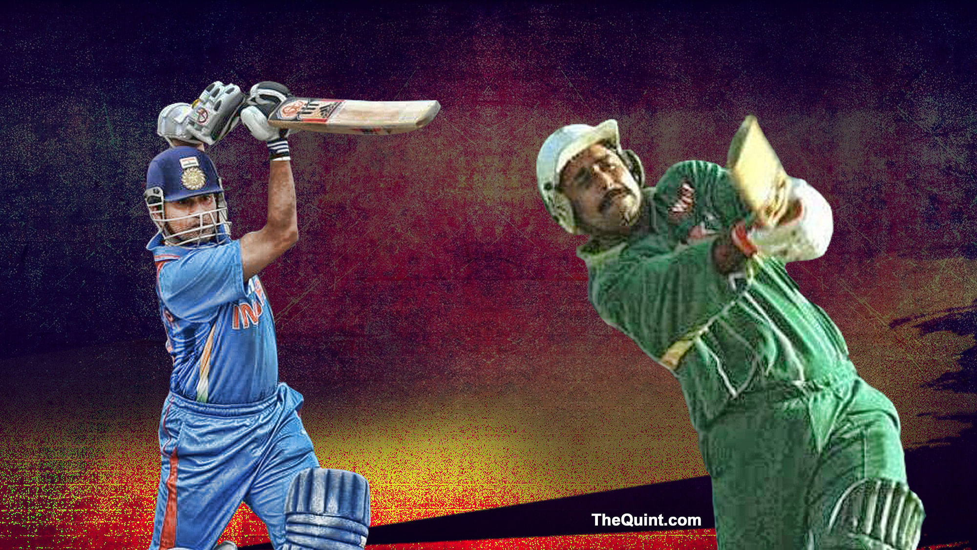 Sachin Tendulkar and Javed Miandad’s sixes change the way we look at India-Pakistan clashes. (Photo: <b>The Quint</b>)