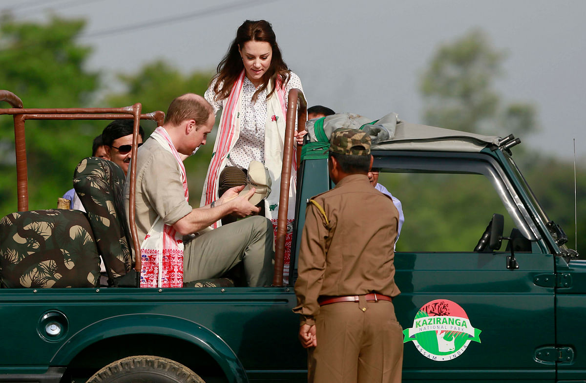 The Royal couple met park rangers to discuss how the park protects its animal populations from poachers.