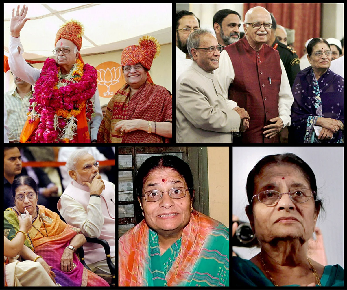 BJP leader LK Advani with wife Kamla Advani on various occasions. (Photo: PTI/<b>The Quint</b>)