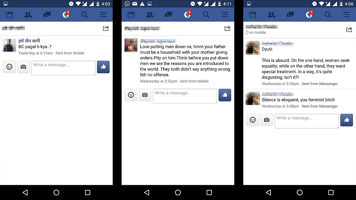 Screenshots of the messages sent to me. (Photo Courtesy: Dyuti Sudipta)