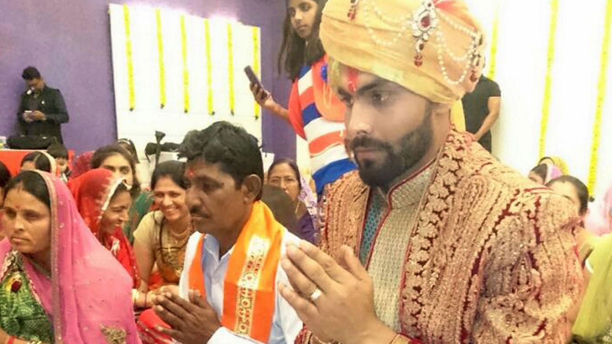 Ravinder Jadeja at his marriage cermeony. (IANS)