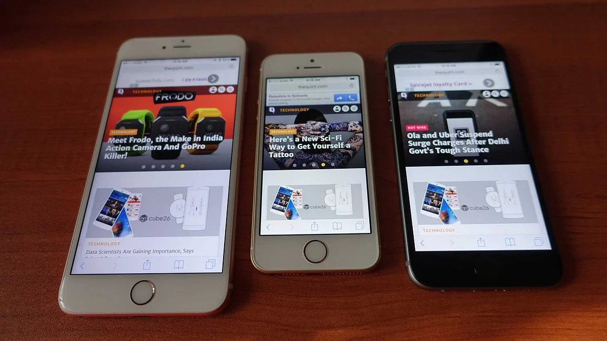 From Left, Apple iPhone 6s Plus, Apple iPhone SE, Apple iPhone 6s. (Photo Courtesy: Twitter/<i><a href="https://twitter.com/2shar">@2shar</a>)</i>