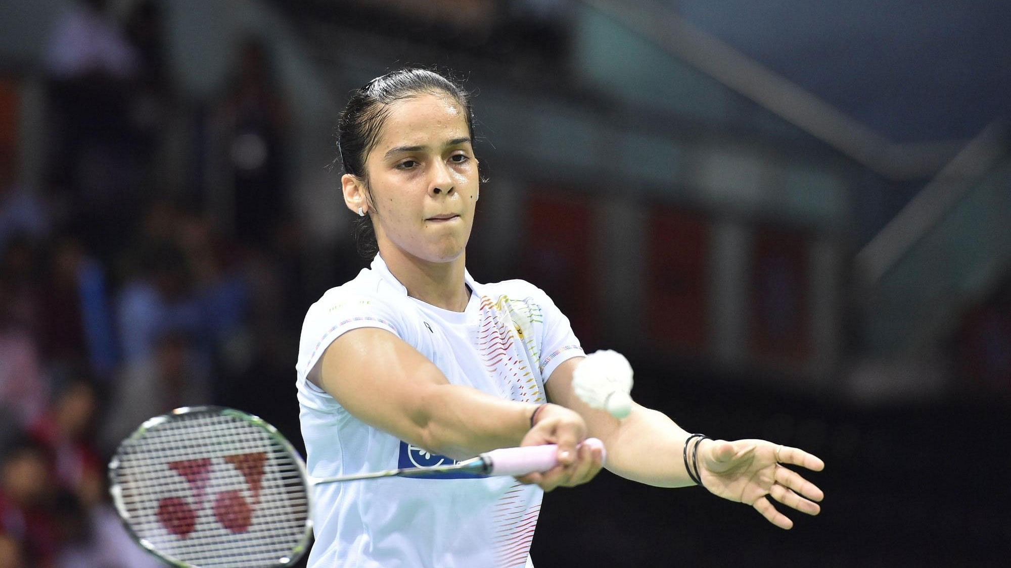 File photo of Saina Nehwal who has reached the semi-finals of the Indonesia Open.