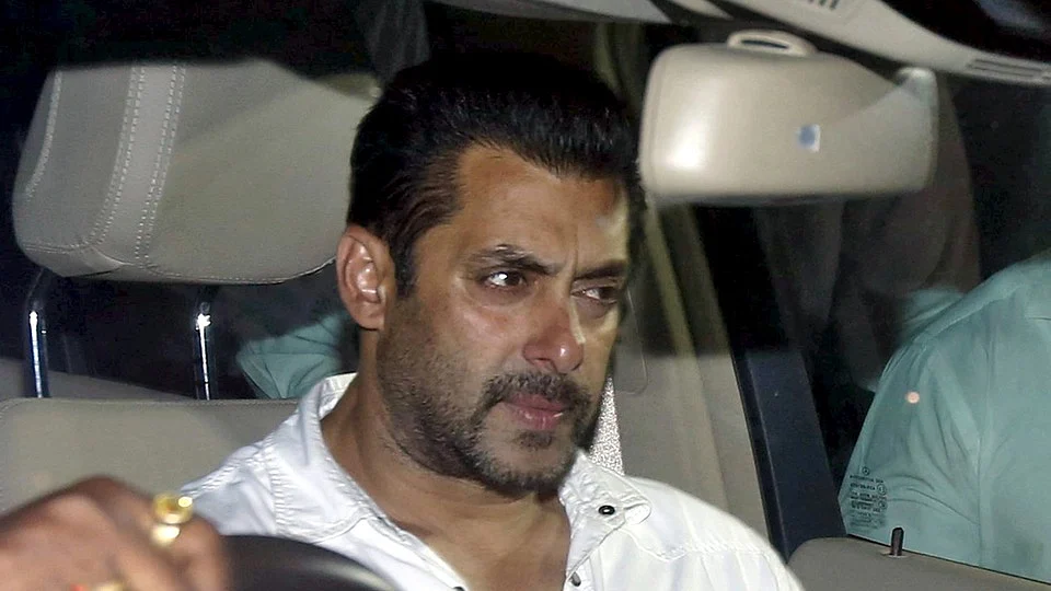 Salman Khan snapped in his car (Photo: Reuters)