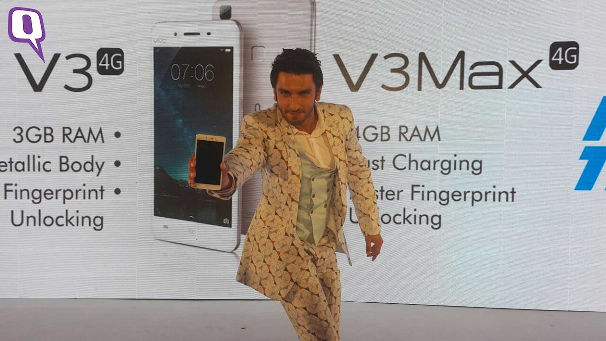 Ranveer Singh is the new face of Vivo smartphones in India. (Photo: <b>The Quint</b>)