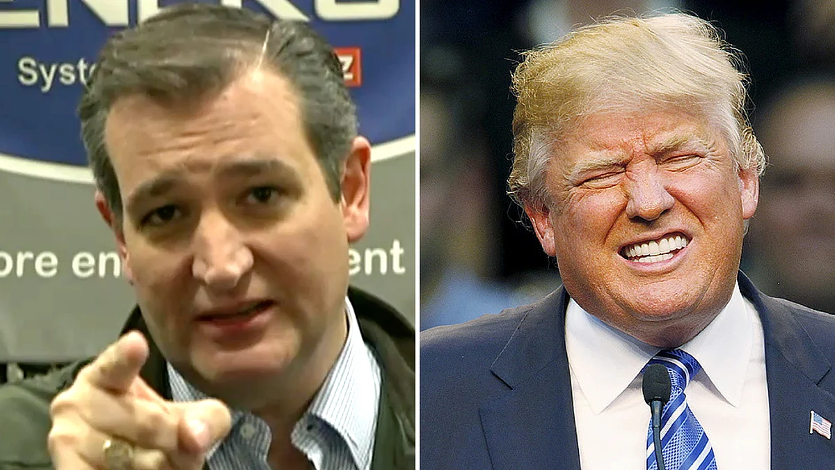 Ted Cruz and Donald Trump. (Photo: Youtube/AP)