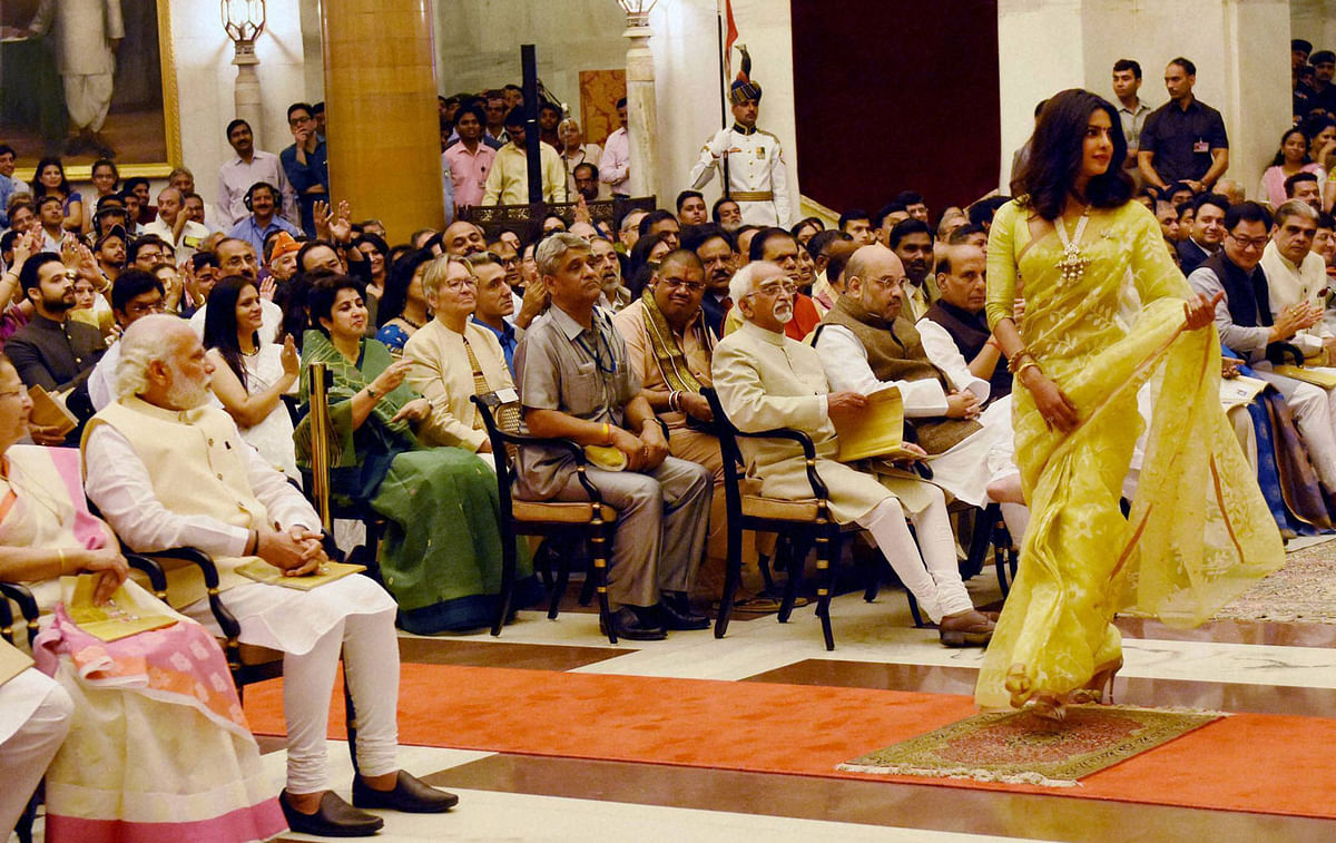 Priyanka Chopra was conferred with the Padma Shri award while superstar Rajinikanth with the Padma Vibhushan.