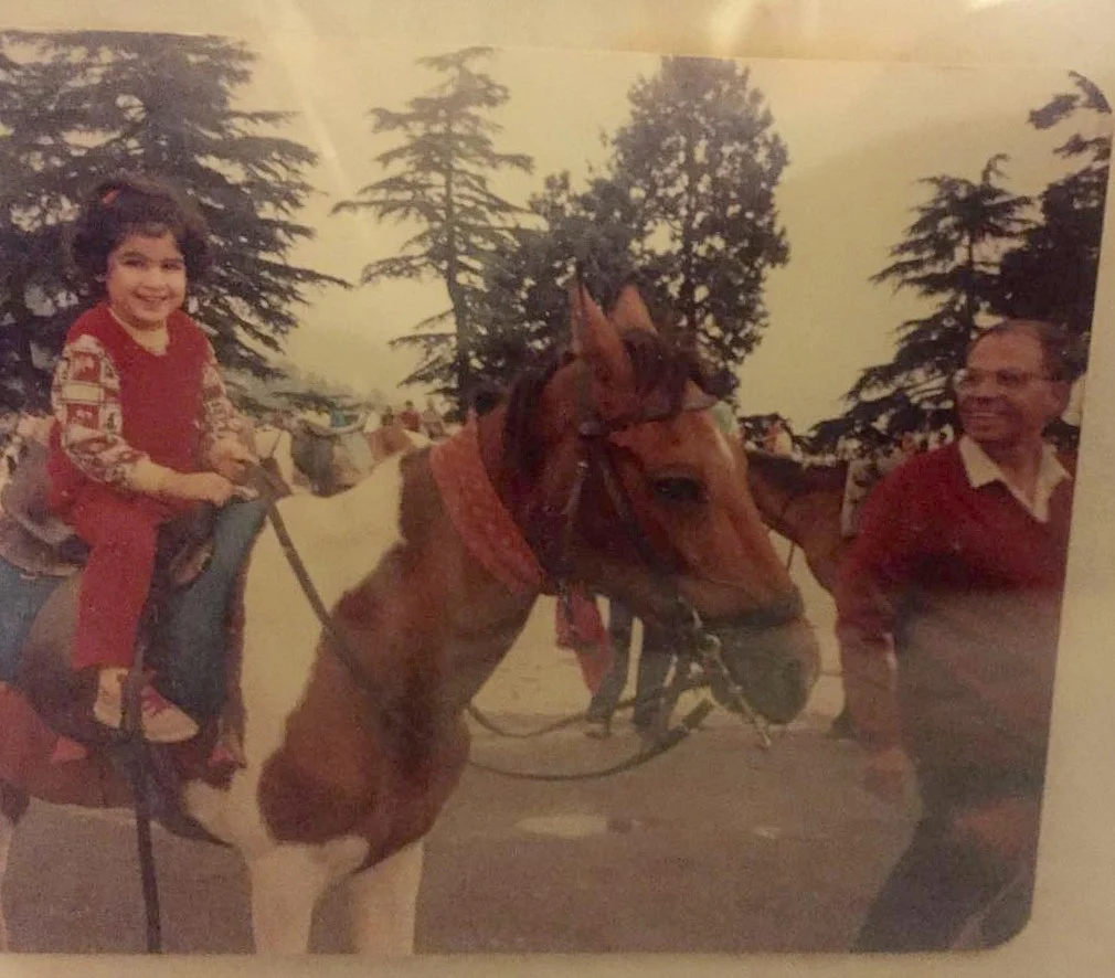 On my favourite horse in Shimla while Dada walked alongside. (Photo Courtesy: Shaira Mohan)