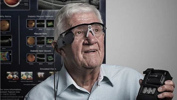 Bionic Man: 80-year-old Ray Flynn is the world’s first patient to get a successful bionic eye. ‘Delighted’ Flynn hopes in time it would improve his vision sufficiently to help him with day-to-day tasks like gardening and shopping (Photo: AFP)