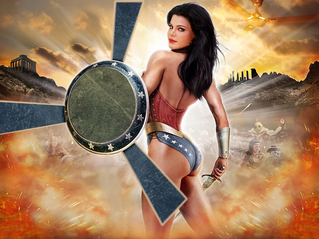 A fan-tastic idea by Rakhi Sawant. (Photo: Altered by The Quint/ Rahul Gupta)