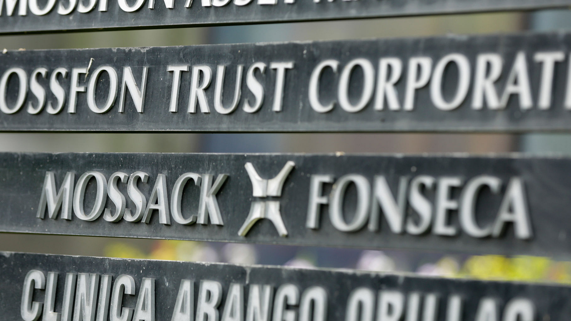

A marquee of the Arango Orillac Building lists the Mossack Fonseca law firm, in Panama City, Monday, April 4, 2016.&nbsp;