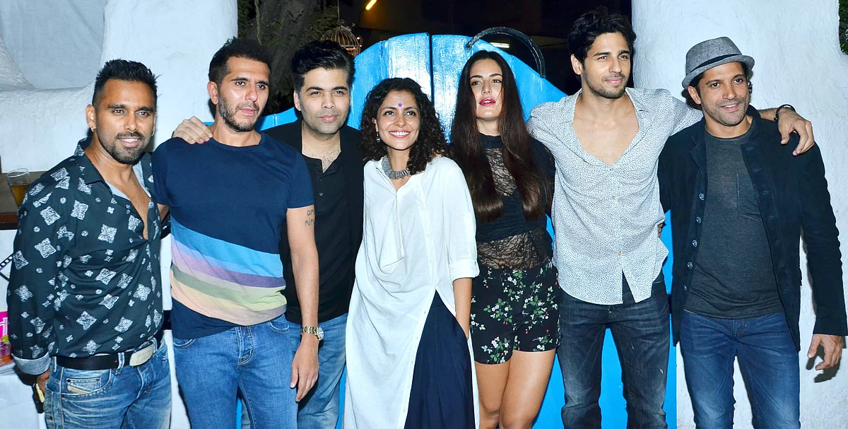 The <i>Baar Baar Dekho </i>gang: Bosco Martis, Riteish Sidhwani, Karan Johar, Nitya Mehra, Katrina Kaif, Sidharth Malhotra and Farhan Akhtar (Photo: Yogen Shah)