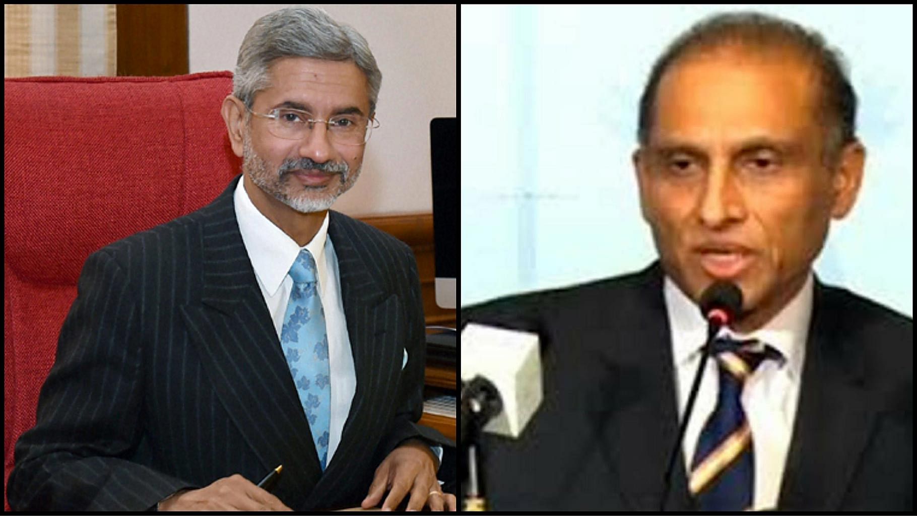 Indian foreign secretary S Jaishankar (left) and his Pakistani counterpart Aizaz Ahmad Chaudhry. (Photo: <a href="http://www.radio.gov.pk/">Pakistan Govt Radio</a> &amp; Reuters)