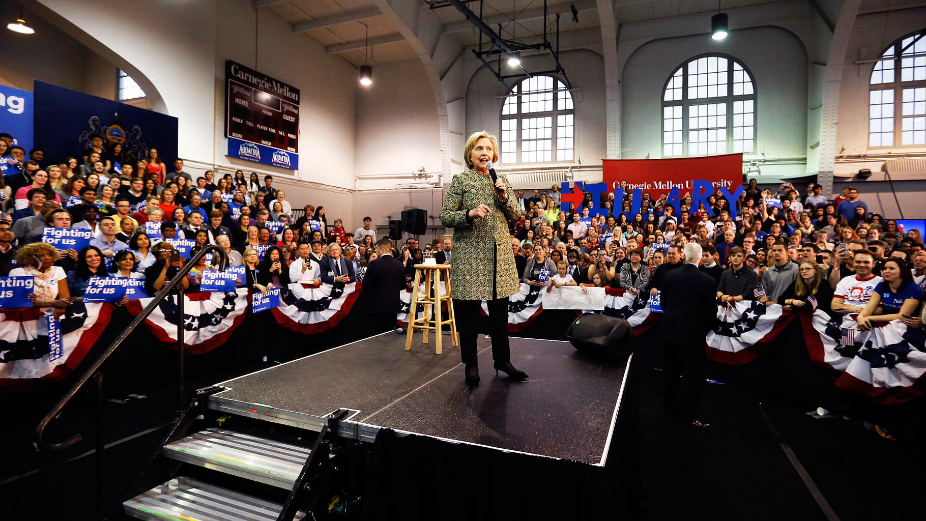 Hillary Rodham Clinton while campaigning at Carnegie Mellon University. (Photo: AP)