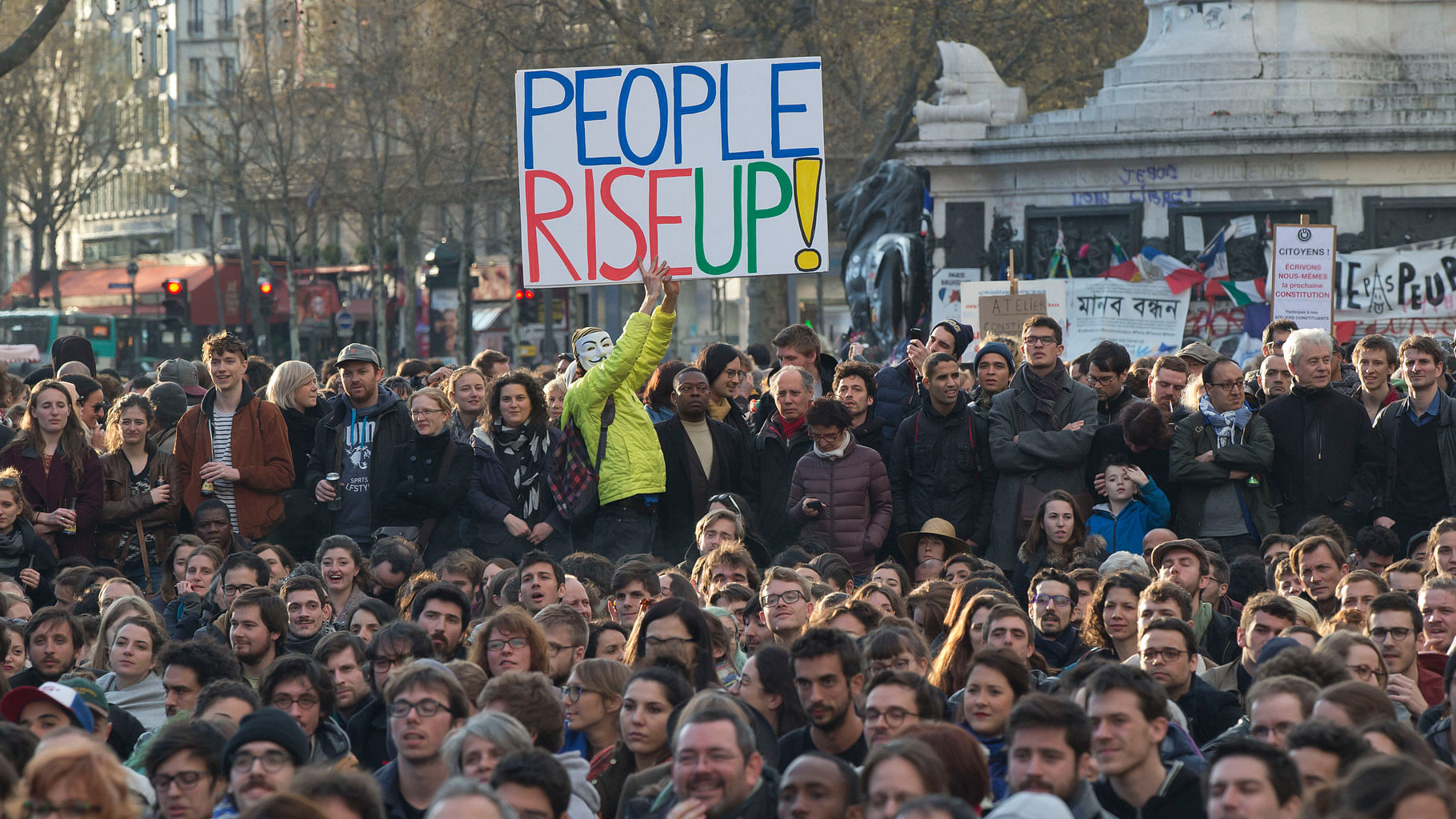 

People gather on the Place de la Republique in Paris, France, 8 April 2016. (Photo: AP)