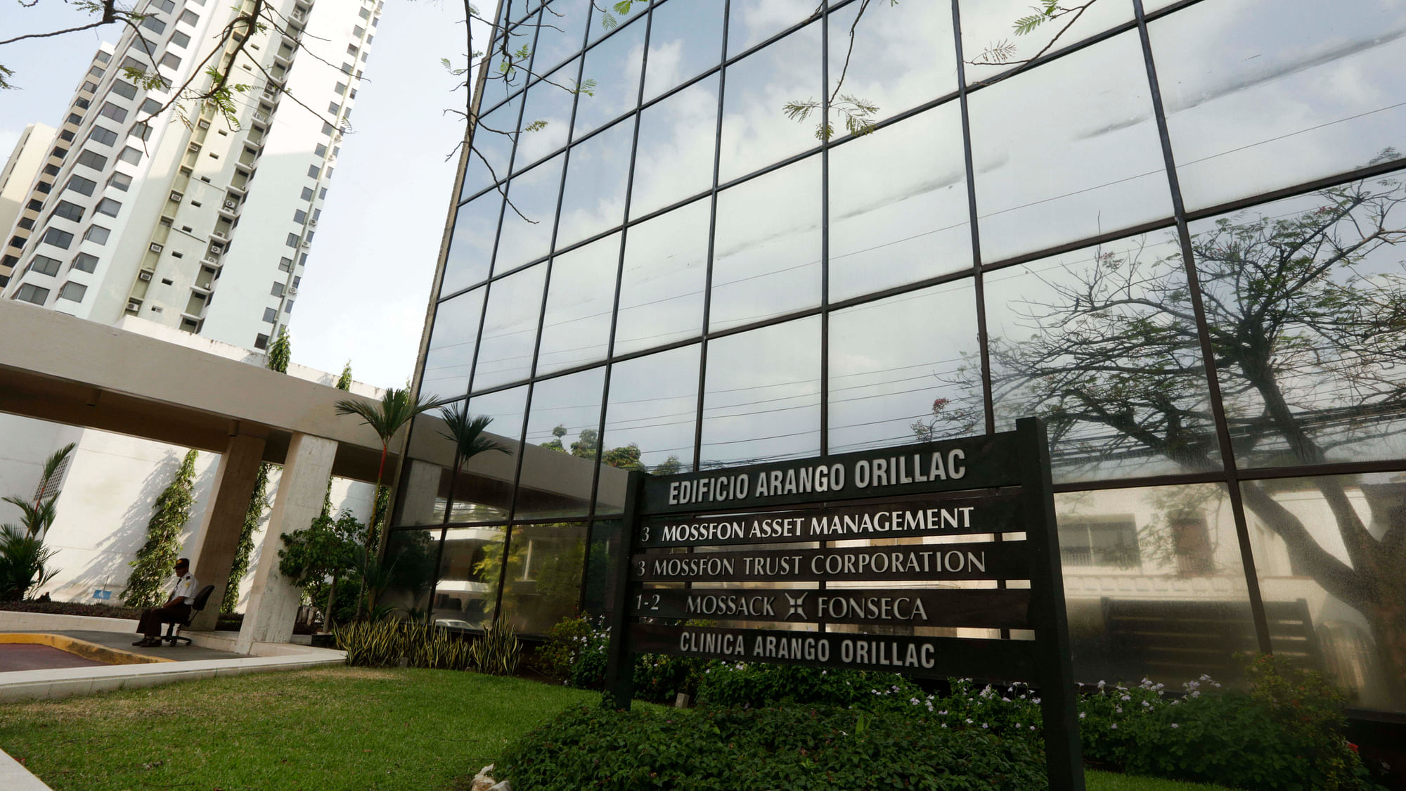 A marquee of the Arango Orillac Building lists the Mossack Fonseca law firm in Panama City, Sunday, April 3, 2016. German daily Sueddeutsche Zeitung says it has obtained a vast trove of documents detailing the offshore financial dealings of the rich and famous. (Photo: AP)