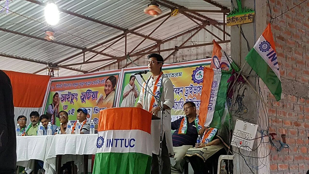 Bhaichung Bhutia at a TMC event in Siliguri on Wednesday. (Photo: <a href="https://www.facebook.com/BhaichungBhutiaOfficial/?fref=ts">Facebook.com/BhaichungBhutiaOfficial</a>)
